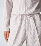 Umit Benan Julian striped cotton and silk shorts