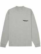 FEAR OF GOD ESSENTIALS - Logo-Flocked Cotton-Jersey T-Shirt - Gray