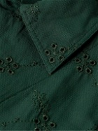Corridor - Broderie Anglaise Cotton Overshirt - Green