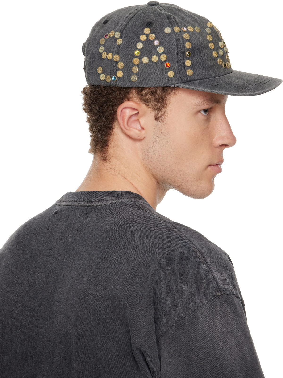 Satoshi Nakamoto Black Studded Wrap Around Cap