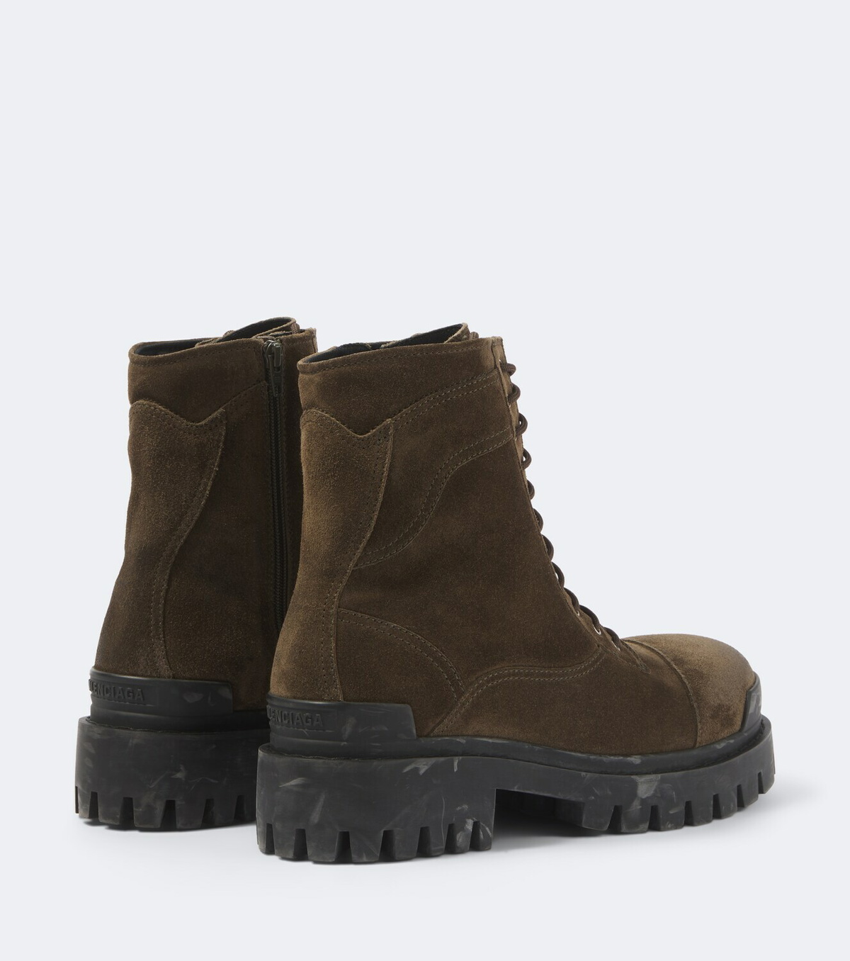 Balenciaga Strike suede combat boots