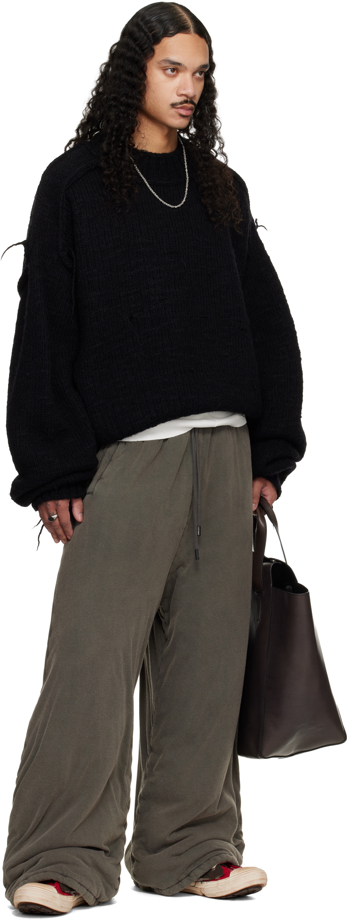 LU'U DAN Gray Wadded Bontans Sweatpants