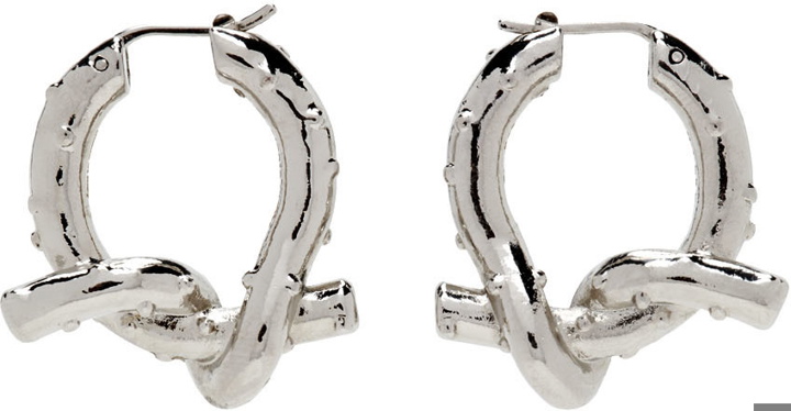 Photo: Acne Studios Silver Knot Hoop Earrings