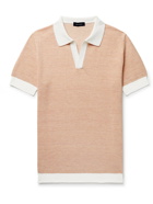 Thom Sweeney - Cotton and Linen-Blend Polo Shirt - Orange