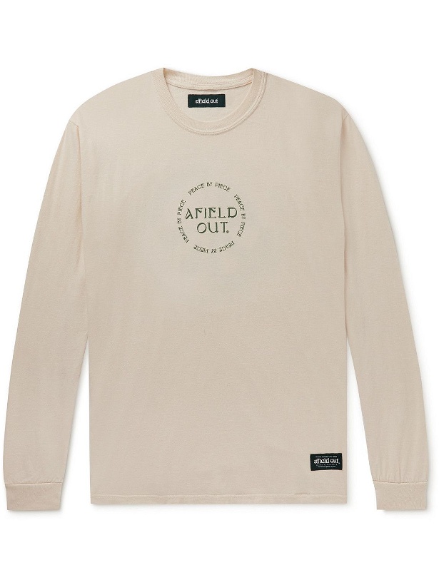 Photo: Afield Out® - Peace Garment-Dyed Printed Cotton-Jersey T-Shirt - Neutrals