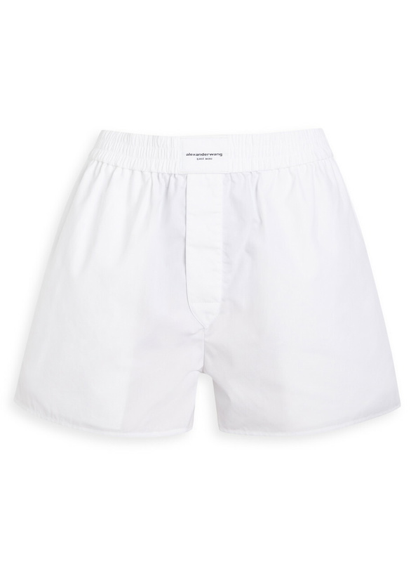 Photo: Alexanderwang.t Classic Boxer Cotton-poplin Shorts White