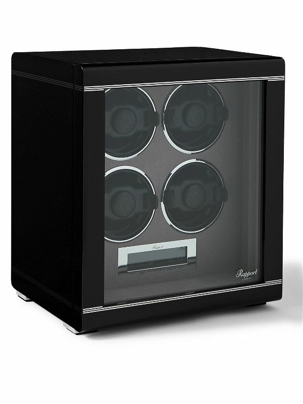 Photo: Rapport London - Formula Quad Lacquered Cedar and Glass Watch Winder - Black