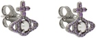 Vivienne Westwood Gunmetal Olympia Pearl Earrings