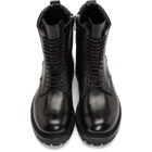 Rick Owens Black Leather Low Army Boots