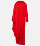 Balenciaga Caped silk and wool crêpe maxi dress