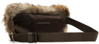 MM6 Maison Margiela Brown Faux Fur Belt Bag