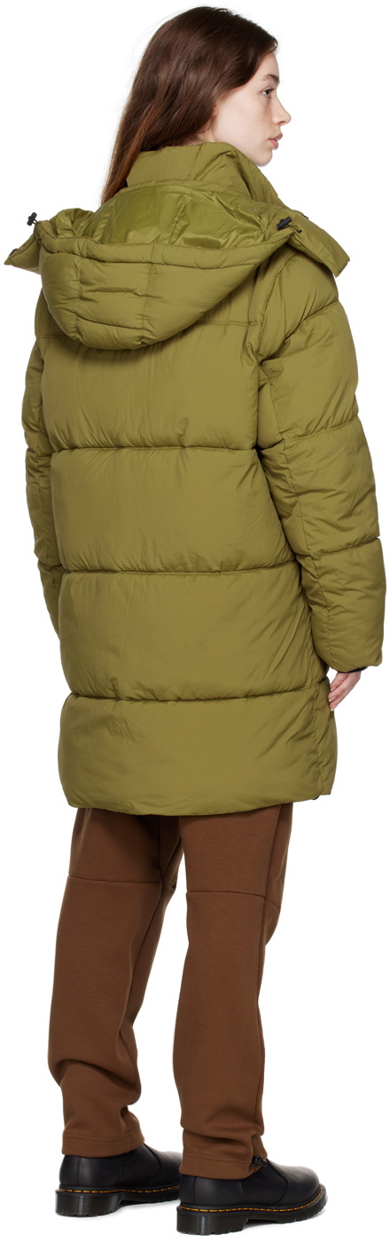 The Very Warm Green Long Hooded Puffer Jacket
