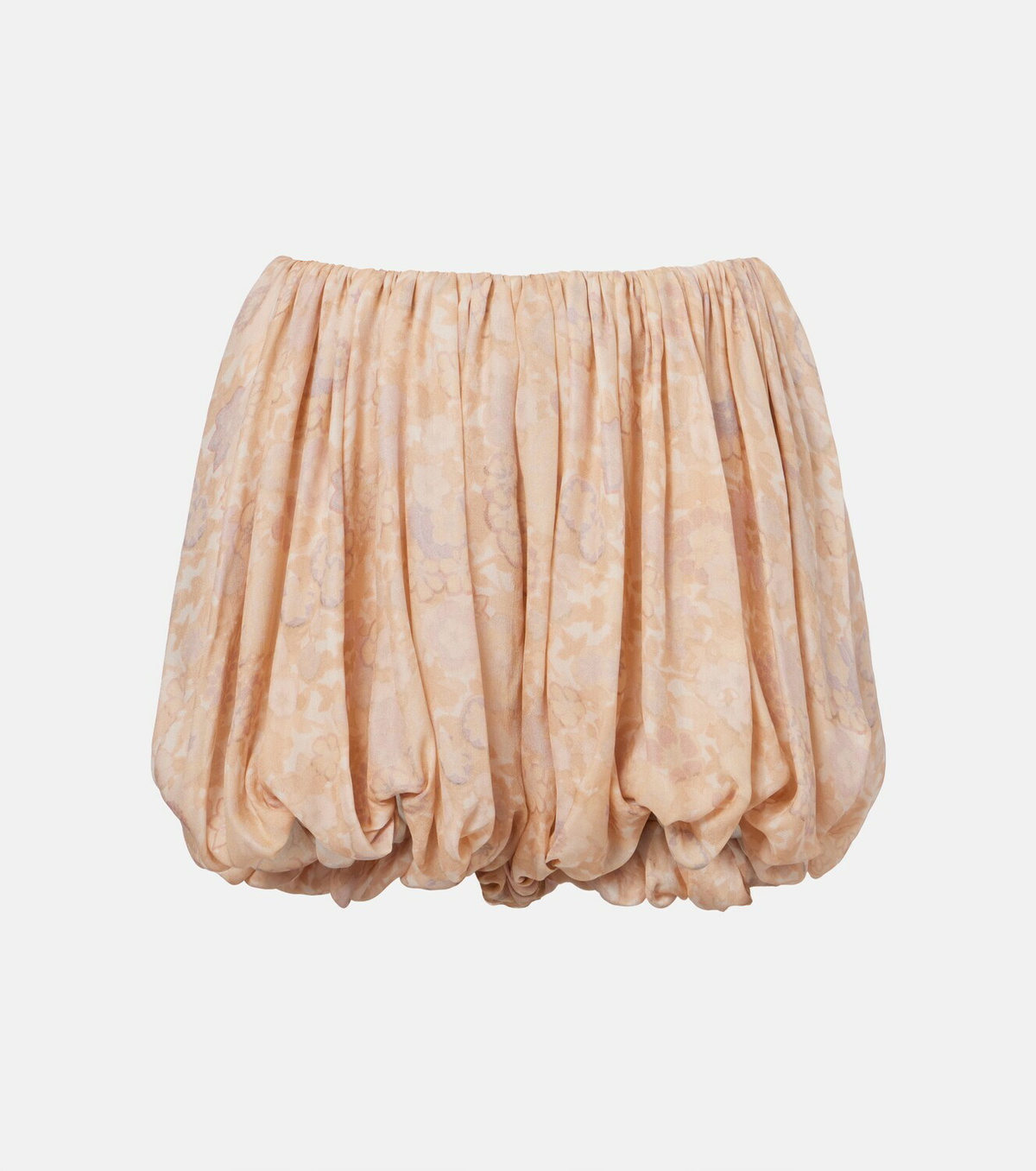 Chloé Floral pleated silk charmeuse shorts