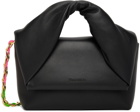 JW Anderson Black Midi Silicone Strap Twister Shoulder Bag