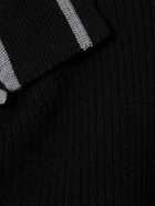 Y/PROJECT - Double Collar Rib Knit Fitted Sweater