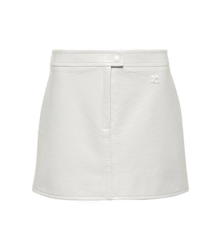 Photo: Courrèges Iconic logo vinyl miniskirt