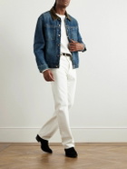 Nili Lotan - Chester Cotton-Corduroy Trimmed Denim Jacket - Blue