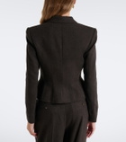 Ralph Lauren Collection Herringbone peplum virgin wool blazer
