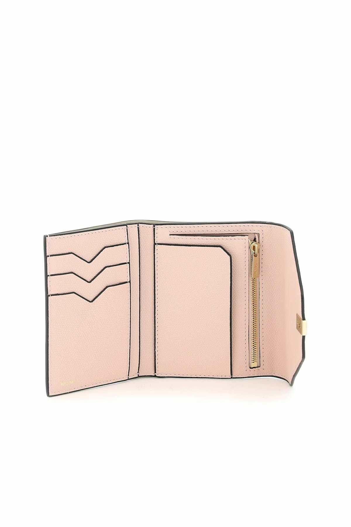 Valextra leather Iside Compact Wallet Tri-fold wallet white