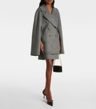Carolina Herrera Double-breasted mélange virgin wool cape
