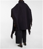 Jil Sander - Fringe-trimmed jacquard wool cape