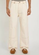 Cherry Los Angeles Carpenter Paint-splatter Canvas Cargo Trousers White