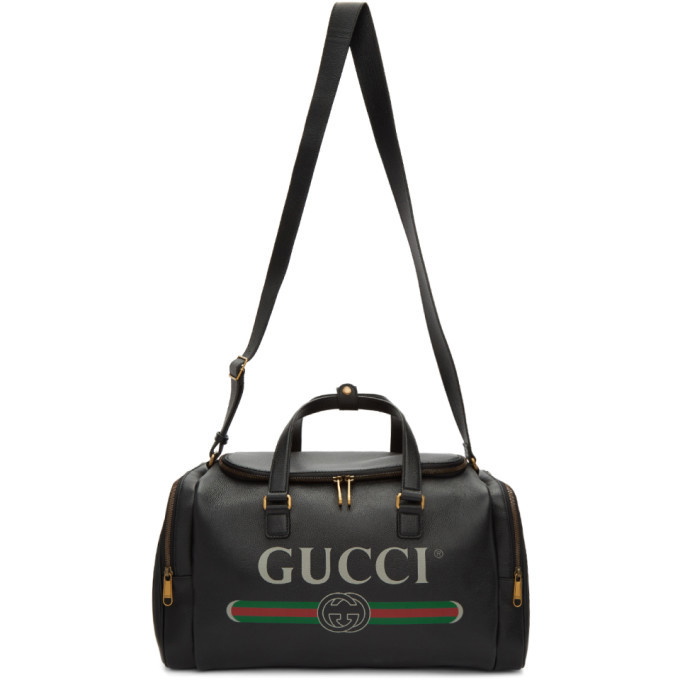 Photo: Gucci Black Logo Print Duffle Bag