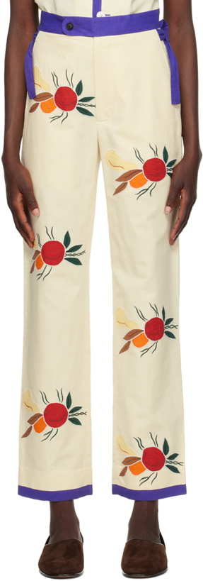 Photo: Bode Off-White Fruit Bunch Trousers