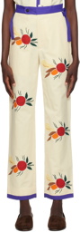 Bode Off-White Fruit Bunch Trousers