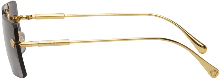 Versace Gold Rimless Sunglasses with Black Lenses 31713312_61194998_322.jpg main image 2