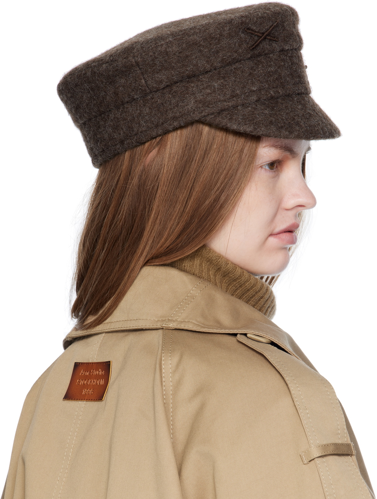 Ruslan Baginskiy Brown Logo-Embellished Baker Boy Cap