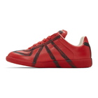 Maison Margiela Red and Black Painted Lines Replica Sneakers