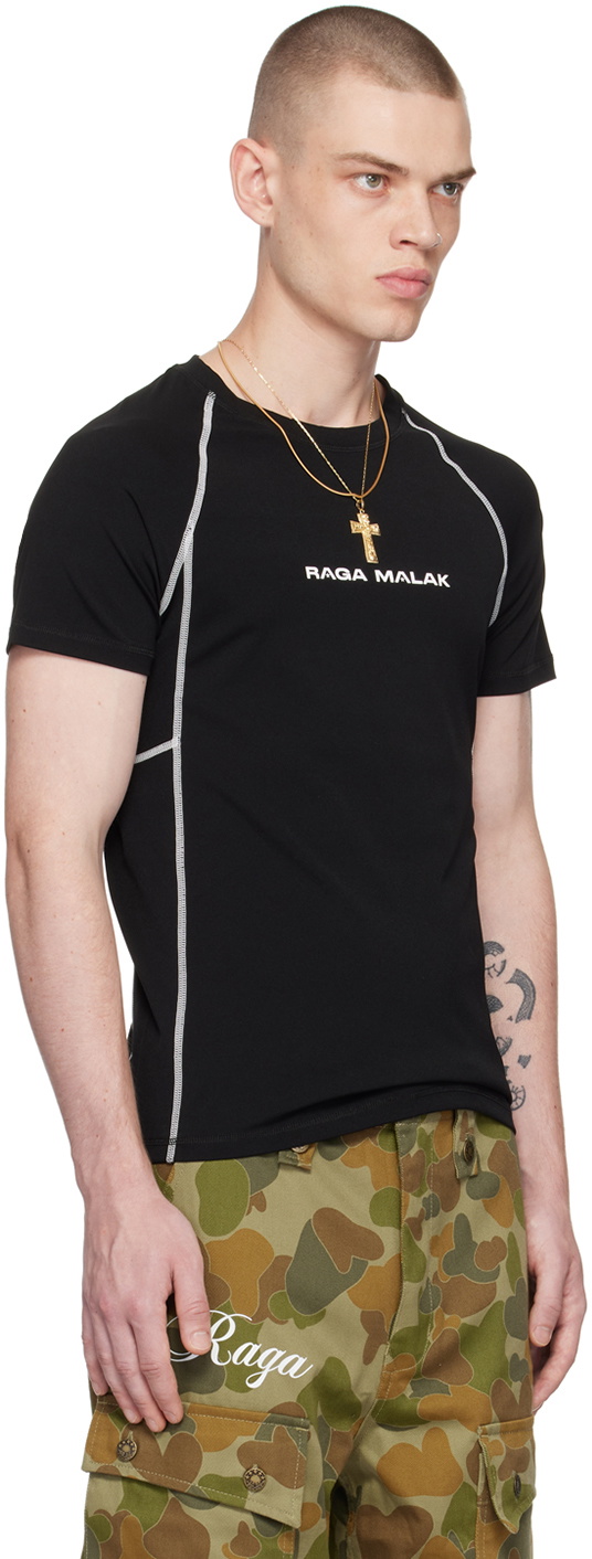 Raga Malak Black Raglan T-Shirt