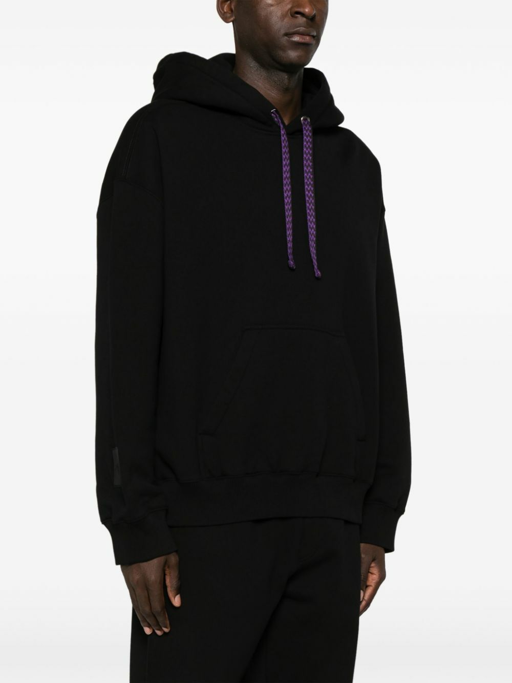 Lanvin Black Logo-Embroidered Cotton Hoodie