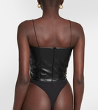 Alex Perry Halston faux leather bodysuit