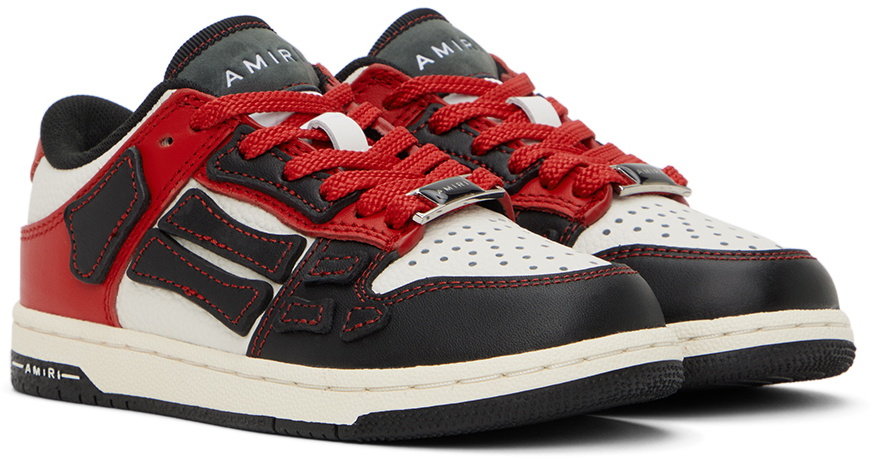 【個性を放つ】AMIRI ブラック&レッド Skel-Top Low スニーカー AMIRI Kids Black & Red Skel Top Low Sneakers Amiri