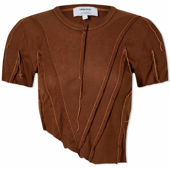 Photo: Sami Miro Vintage Women's Asymmetric T-Shirt in Double Dyed Brown