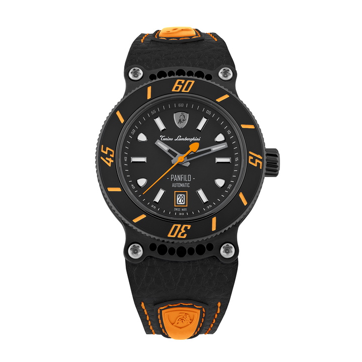Photo: Tonino Lamborghini Panfilo Automatic Black Dial Mens Watch TLF-T03-3