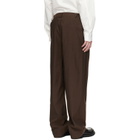 MM6 Maison Margiela Brown Pleated Cotton Wool Trousers
