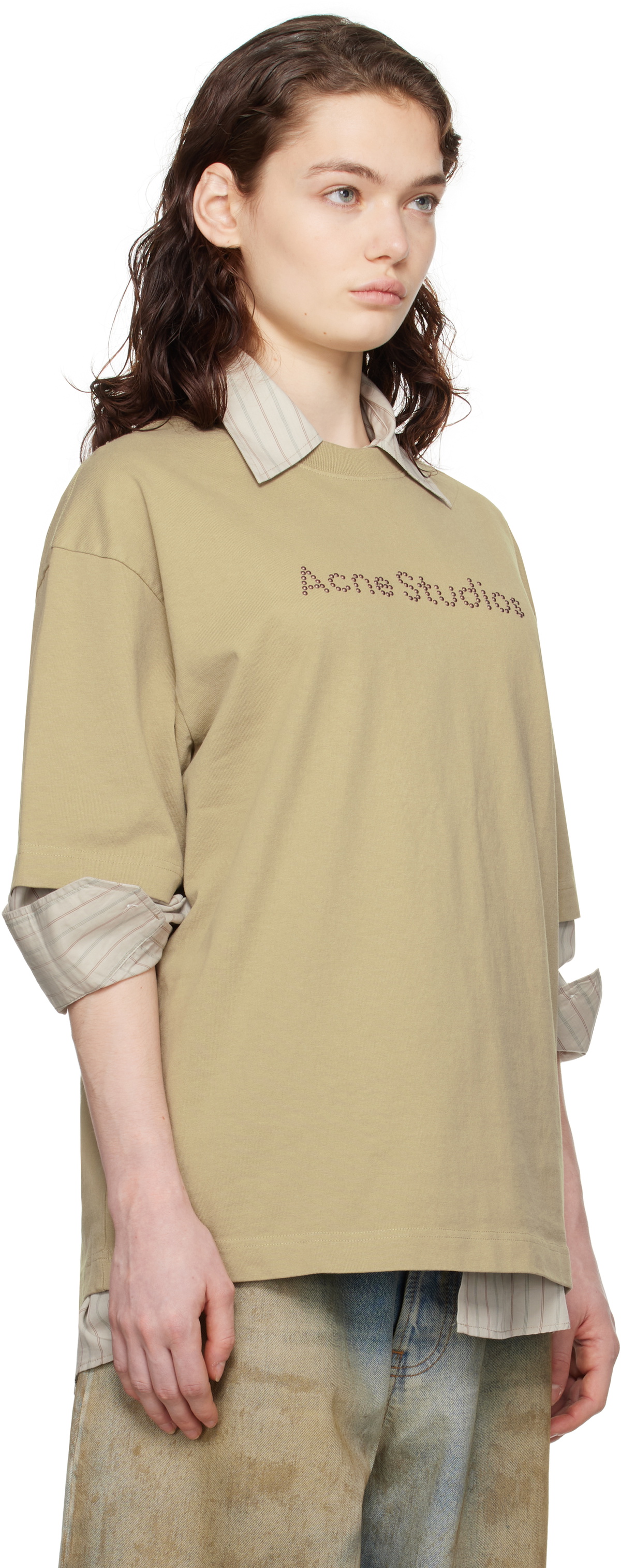Acne Studios Beige Relaxed Fit Logo T shirt Acne Studios acne-studios-beige-relaxed-fit-logo-t-shirt-acne-studios