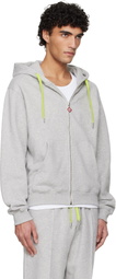 Casablanca Gray Cashmere Blend Zip‑Up Hoodie