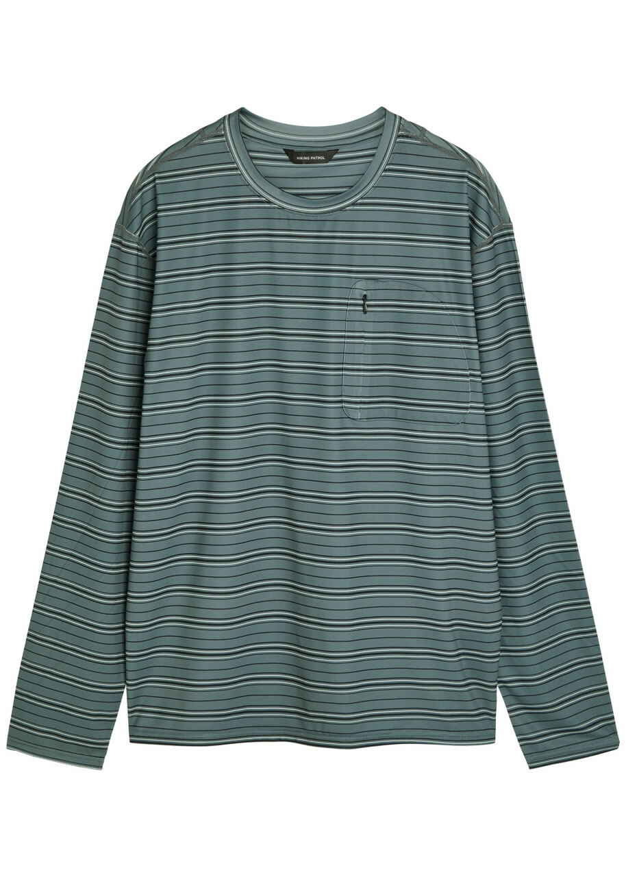 Hiking Patrol Striped Stretch-jersey T-shirt Navy