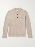 Allude - Ribbed Virgin Wool and Cashmere-Blend Polo Sweater - Neutrals