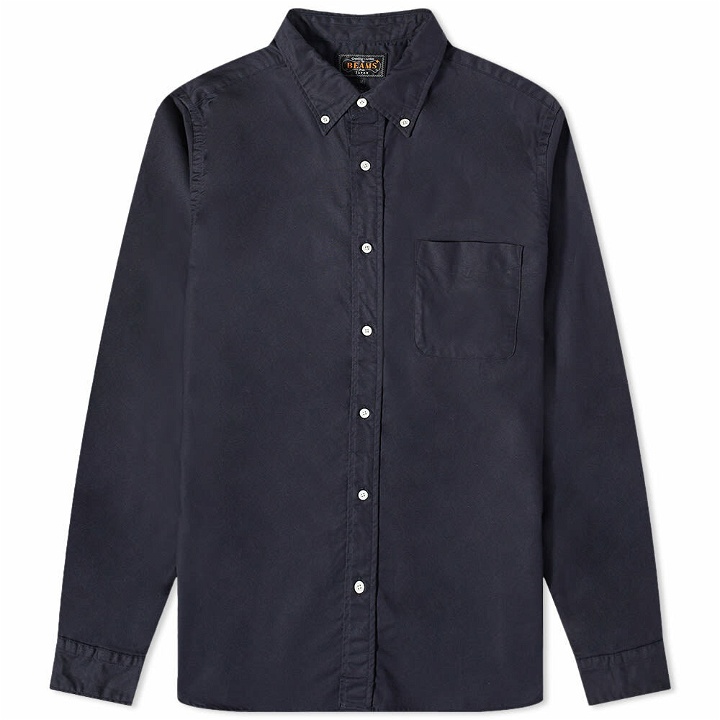 Photo: Beams Plus Men's Button Down Solid Oxford in Navy