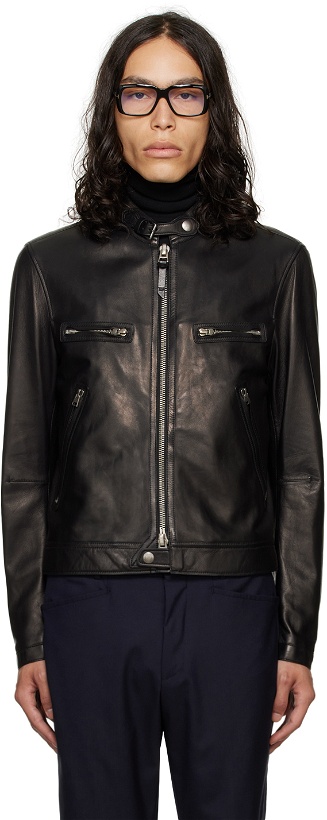 Photo: TOM FORD Black Zip Leather Jacket