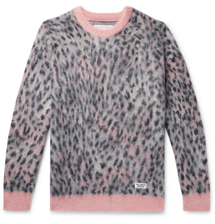Photo: Wacko Maria - Leopard-Jacquard Mohair-Blend Sweater - Pink
