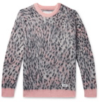 Wacko Maria - Leopard-Jacquard Mohair-Blend Sweater - Pink