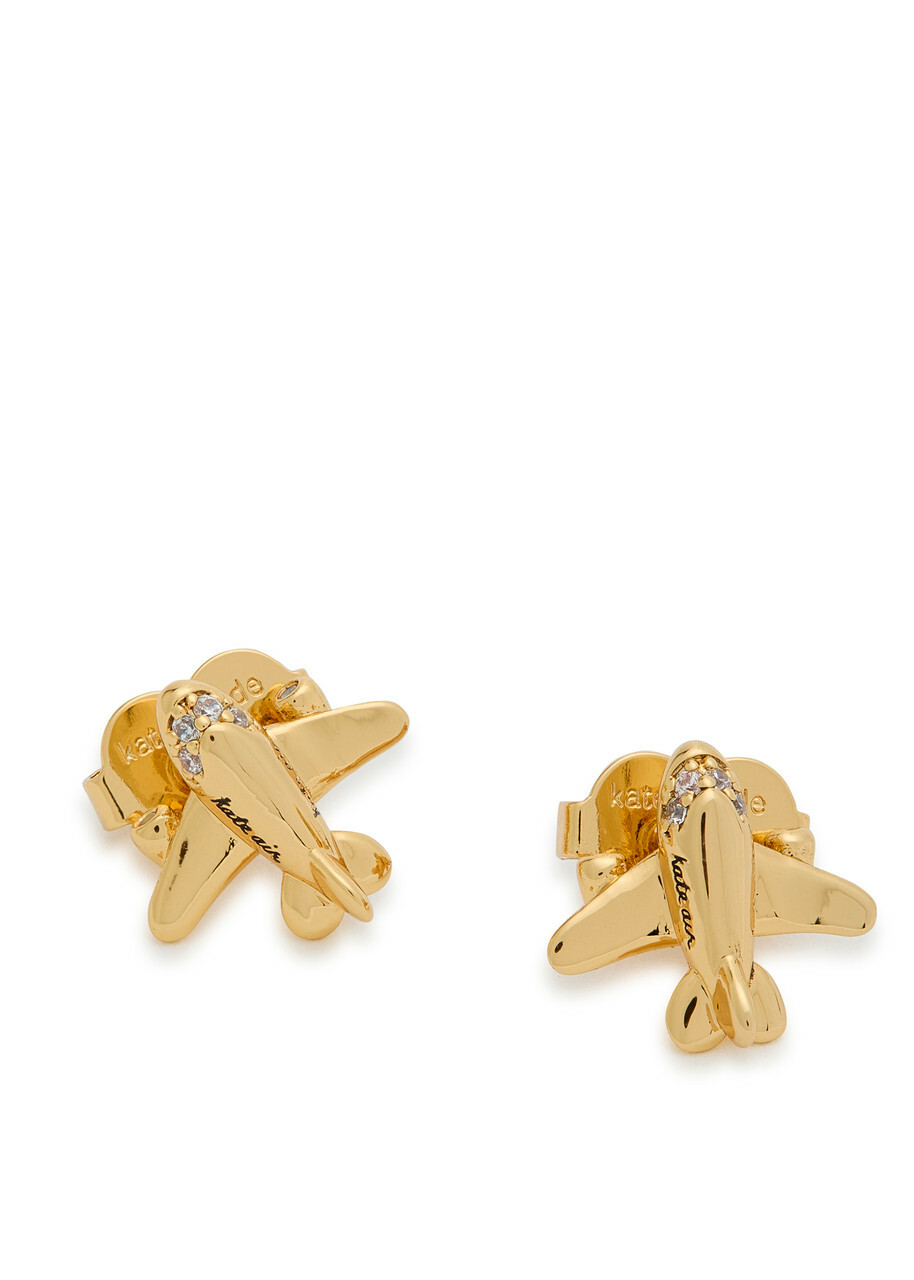 Kate Spade New York Plane Out of Office Stud Earrings - Gold - One Size