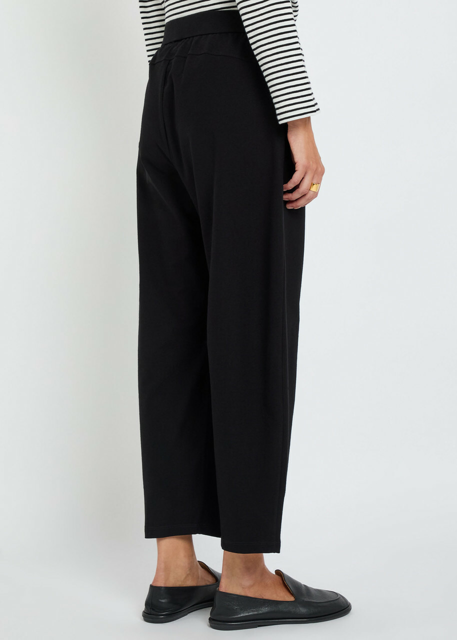 Eileen Fisher Barrel-leg Crepe Trousers Black