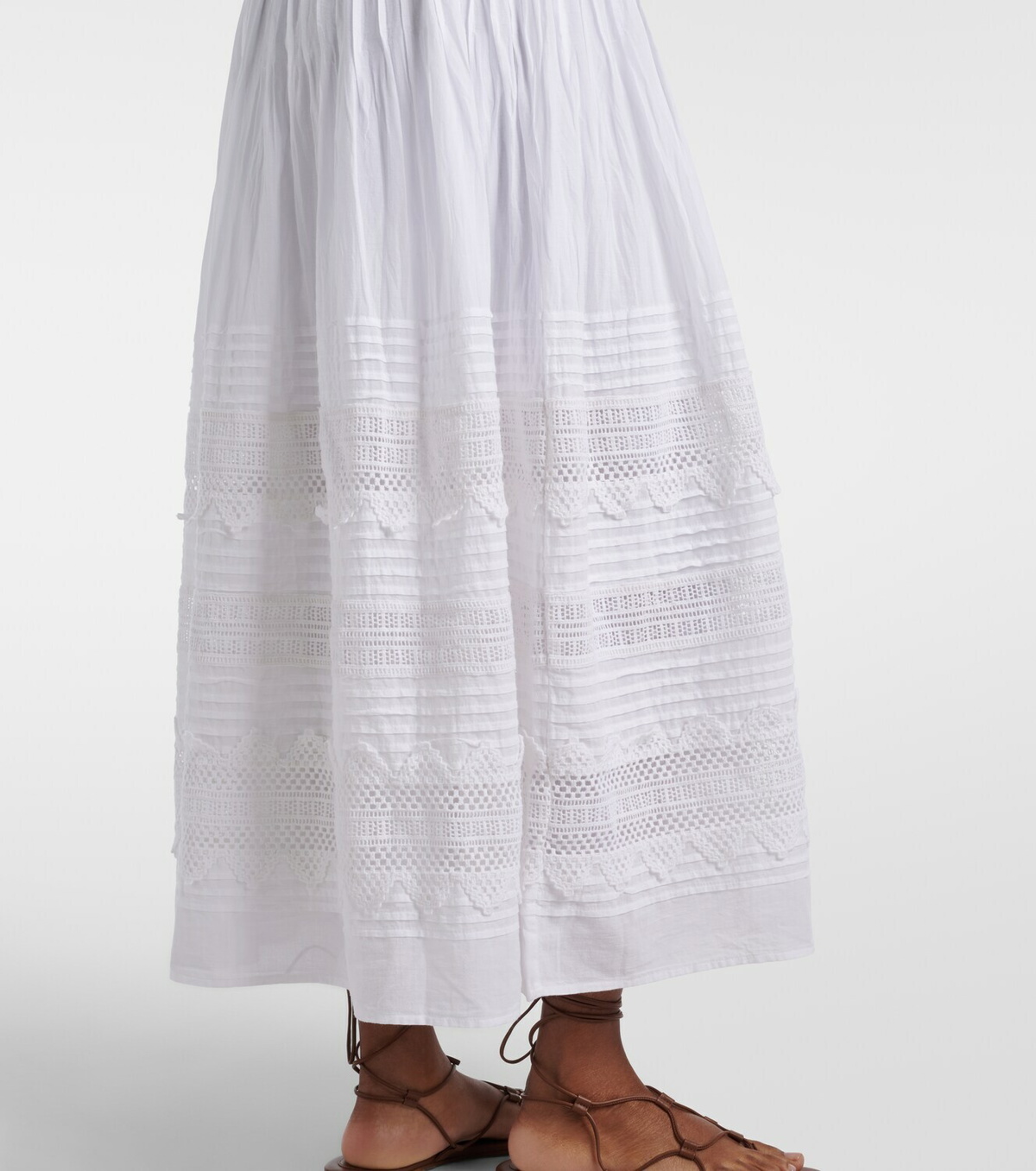 Polo Ralph Lauren Lace-trimmed cotton-blend maxi dress